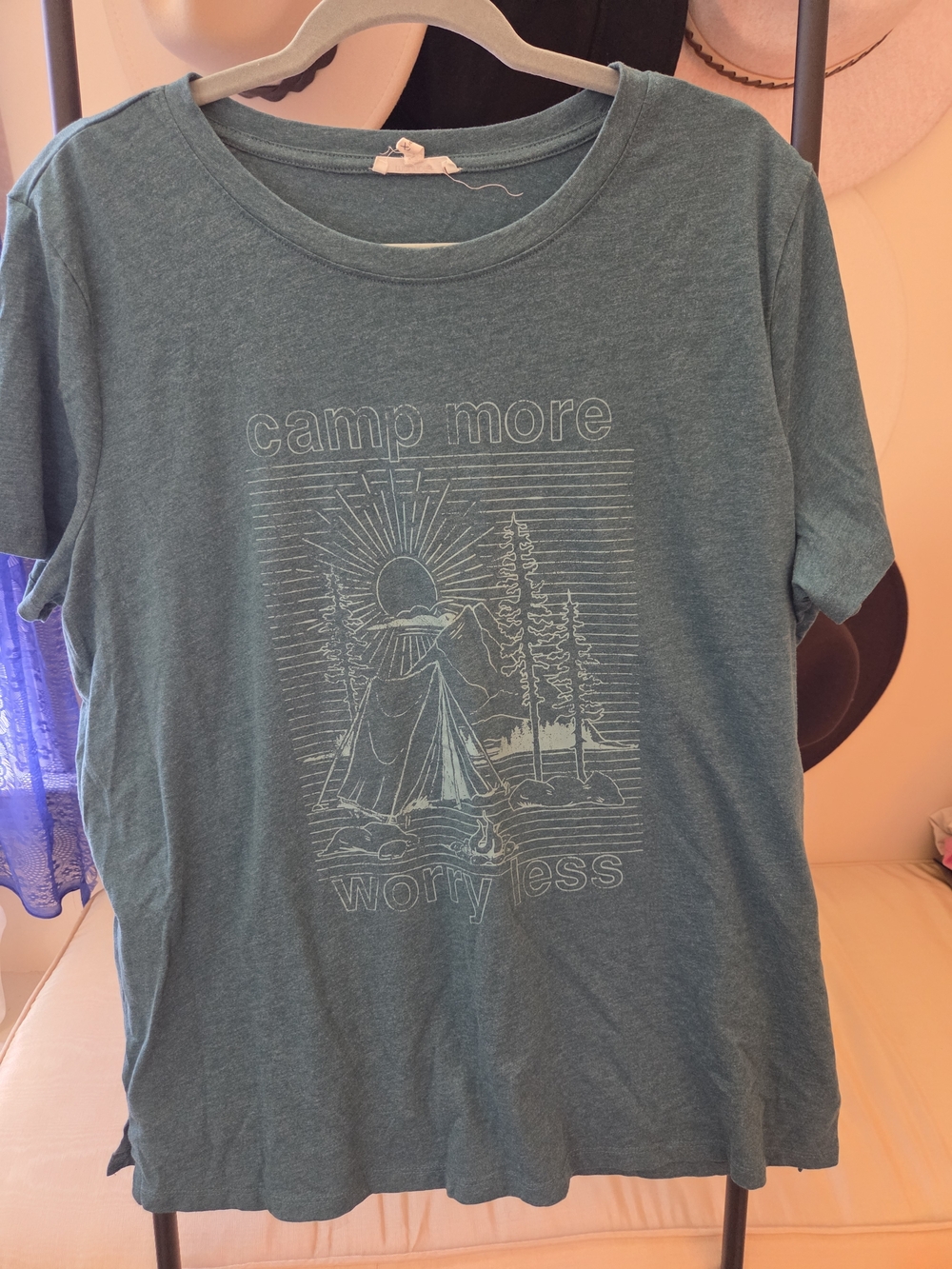Maurices Teal Graphic Camping Tee - Teal with White Print
